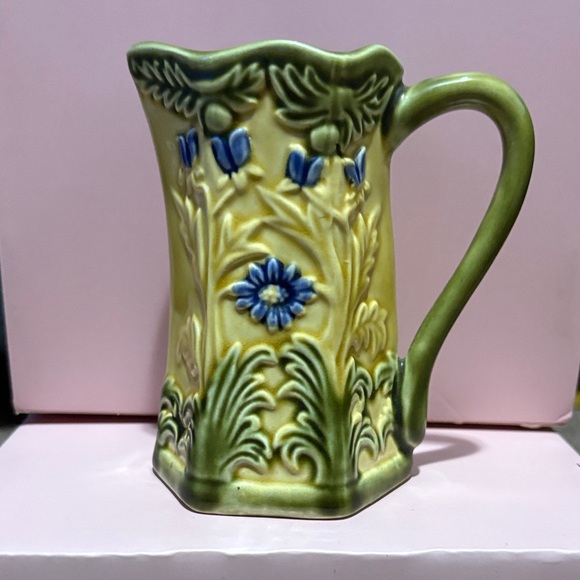 Wilfred Yellow and Green Floral Ceramic Pitcher - Picture 1 of 6